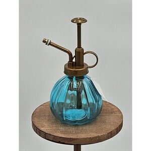 Glass Plant Mister Spray Bottle Indoor Spritzer Succulent Vintage Look Blue New